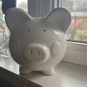 White Ceramic Piggy Bank